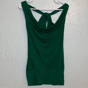 XS Papaya green cowl neck tank $13